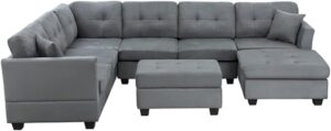 Image 1 of U-Style upholstered sectional sofa review