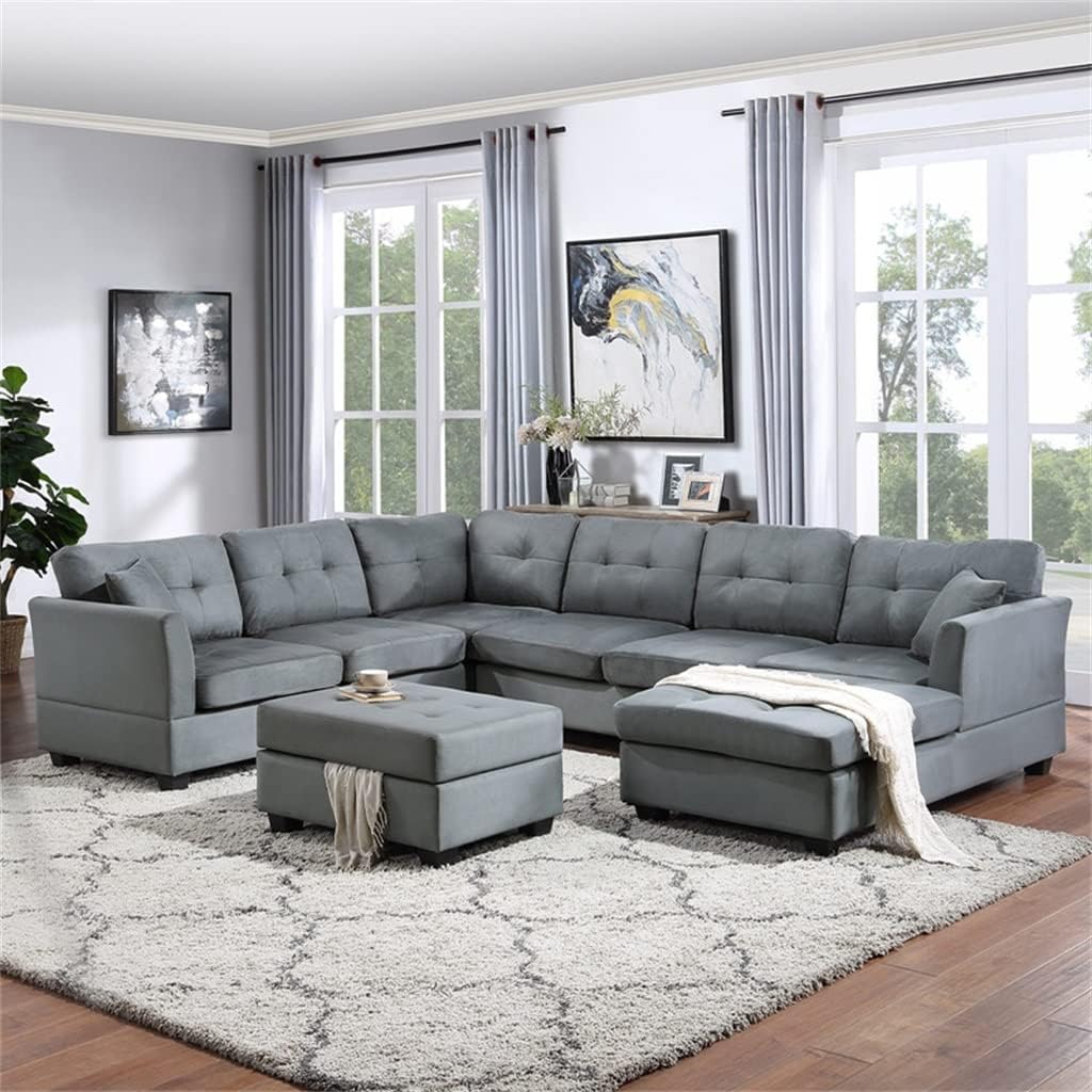 U-Style upholstered sectional sofa review, U-Style sectional sofa review and rating, is U-Style sectional sofa worth buying, U-Style sofa review pros cons, U-Style sofa review honest opinion, U-Style storage ottoman review verdict unboxing and complete package contents