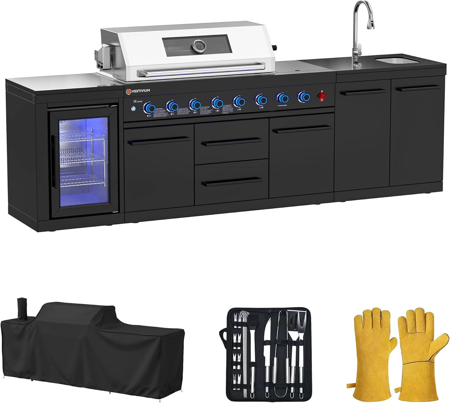 VESTIVIUM 112 all-in-one outdoor kitchen review,VESTIVIUM outdoor kitchen pros cons,VESTIVIUM SERA series modular grill worth it,best modular outdoor kitchen 8 burner,should I buy VESTIVIUM outdoor kitchen,VESTIVIUM 112 vs other outdoor kitchens - detailed features and technical specifications